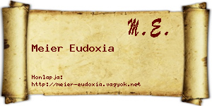 Meier Eudoxia névjegykártya